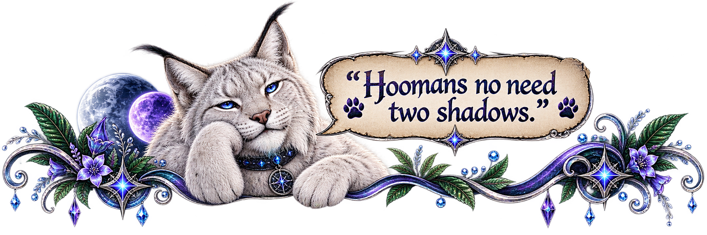 Jynx's Assessment - Hoomans no need two shadows. Jynx's Assessment - Hoomans no need two shadows.