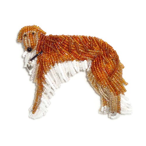 Borzoi Beaded Russian Wolfhound pin brooch bead embroidery jewelry etsy Amazon Handmade beadwork beads gifts Borzoi Beaded Russian Wolfhound pin brooch bead embroidery jewelry etsy Amazon Handmade beadwork beads gifts