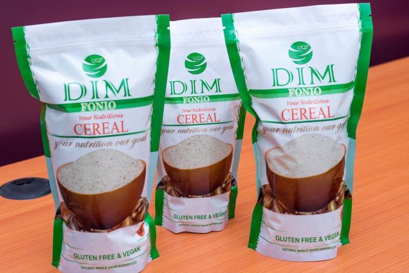 Ghana's AMAATI Group produces processed fonio products under the DIM Fonio brand.