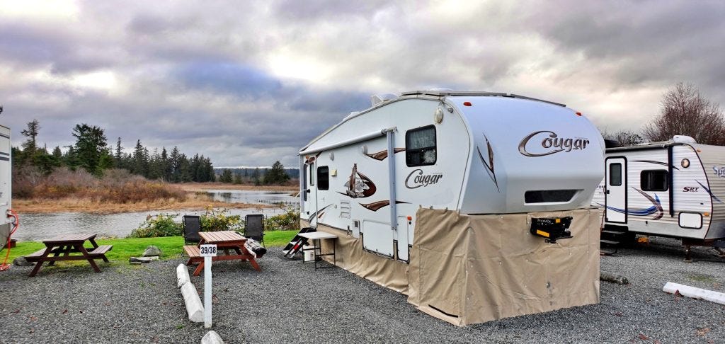 Prepping the RV for Winter Skirted Photo