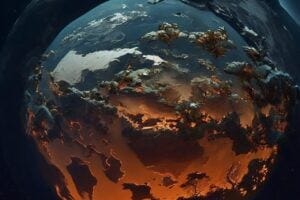 Illustration of heating earth