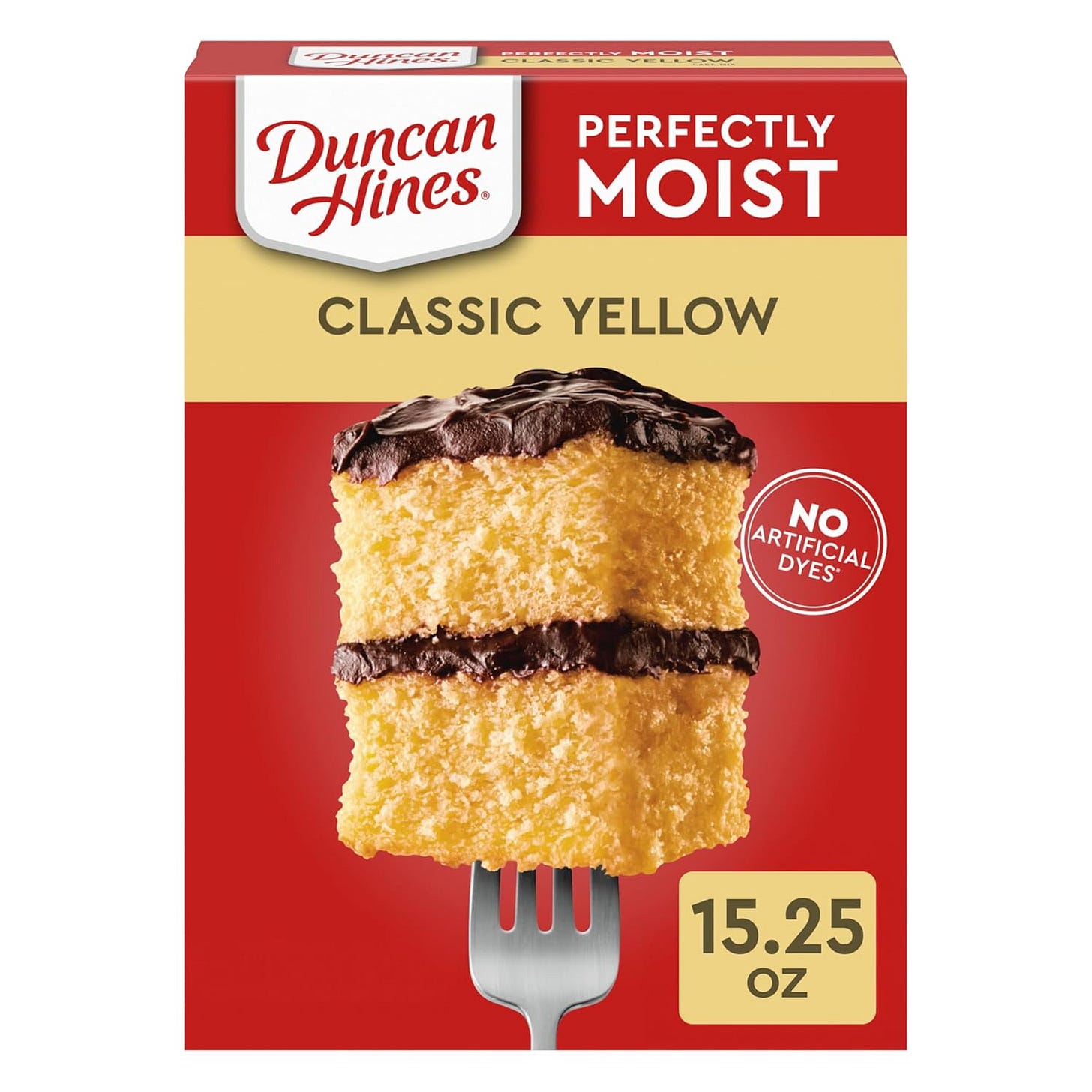 a box of Duncan Hines Classic Yellow Cake Mix