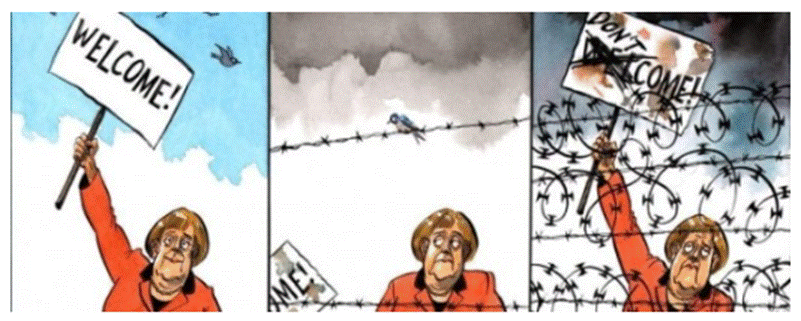 A cartoon of a person looking at a bird on a barbed wire

AI-generated content may be incorrect.