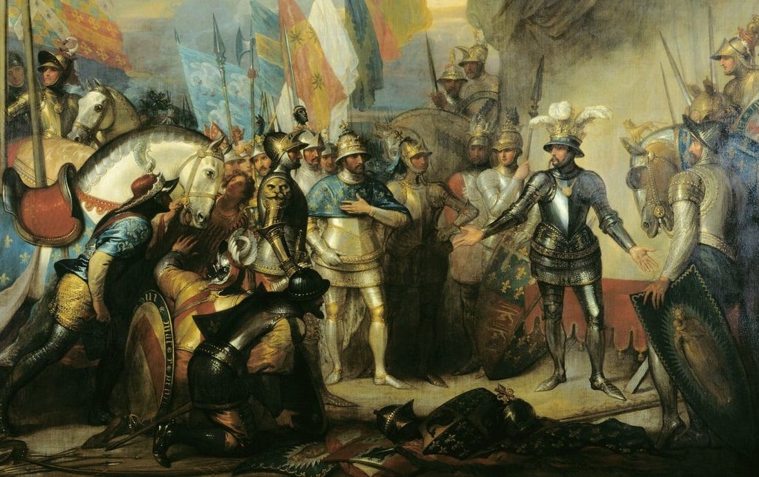 Benjamin West (1738-1820) - Edward, The Black Prince, receiving King John of France after the Battle of Poitiers