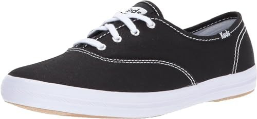 Keds Tênis feminino Champion de lona com cadarço, Lona preta, 36 |  Amazon.com.br