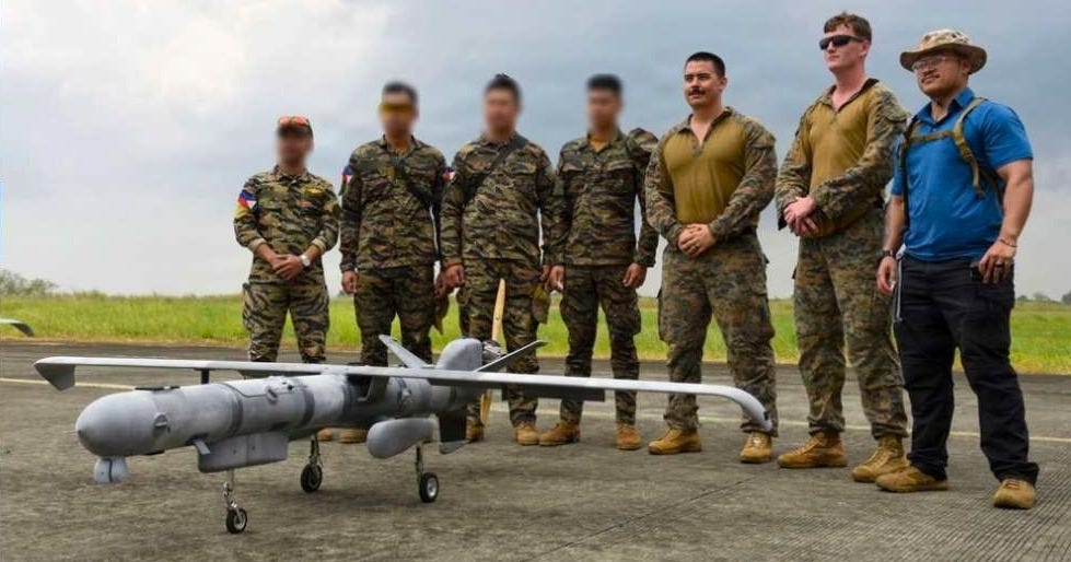 The U.S. Marine Corps showcased the Firestorm Tempest drone alongside Philippine Navy personnel during Balikatan 2026, highlighting a growing Indo-Pacific focus on distributed maritime surveillance, expeditionary logistics, and littoral warfare operations near the South China Sea and Luzon Strait (Picture Source: U.S. Marines / Google Earth, Edited By Army Recognition Group)