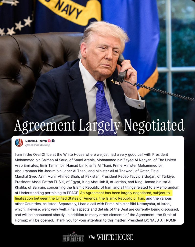 Graphic of Trump announcing that Agreement is Largely Negotiated Graphic of Trump announcing that Agreement is Largely Negotiated