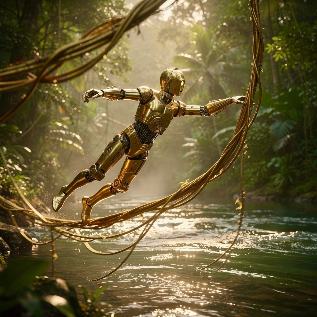 A robot from a rope over a river
AI-generated content may be incorrect. A robot from a rope over a river
AI-generated content may be incorrect.