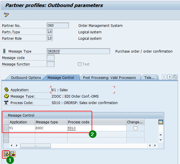 Identify the Process Code of the Outbound iDoc via partner profile configuration in transaction we20