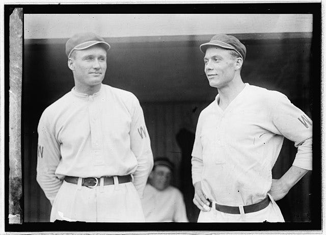 Walter Johnson and Eddie Ainsmith Walter Johnson and Eddie Ainsmith