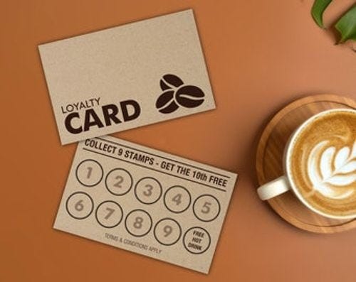 Rustic Kraft Paper Loyalty Reward Cards Coffee Shop Cafe Hotels Pubs & Bar