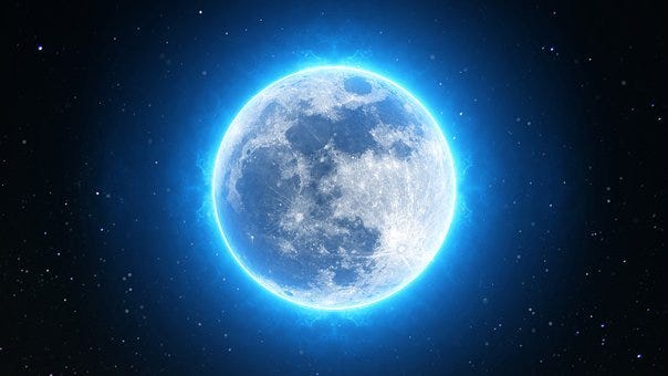 Full Moon, Moon, Full, Blue Moon, Night
