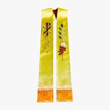 哥特式牧师法衣金色领带披肩天主教基督教用品– EPHOD