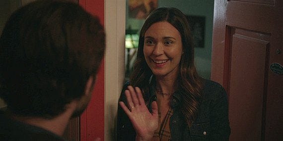 Walker Geri laughing at Cordell's nervousness outside her front door. Walker Geri laughing at Cordell's nervousness outside her front door.