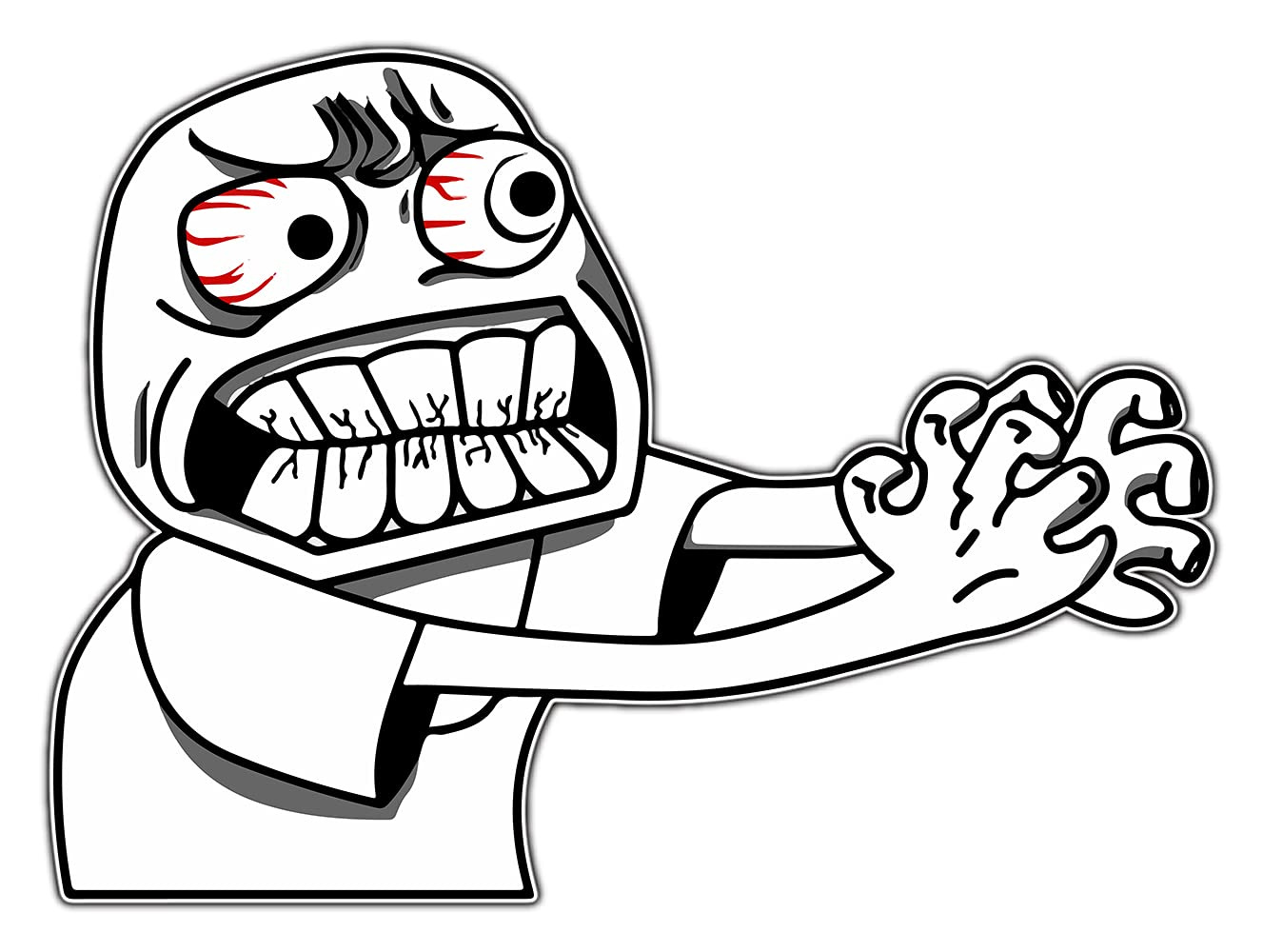 Angry Meme Transparent 8" x 5" - Car, Laptop Decal, Window, Car  Bodies,Motorcycles Helmets Boats, Mailboxes, Laptops, Skateboard, Guitars,  Trailers