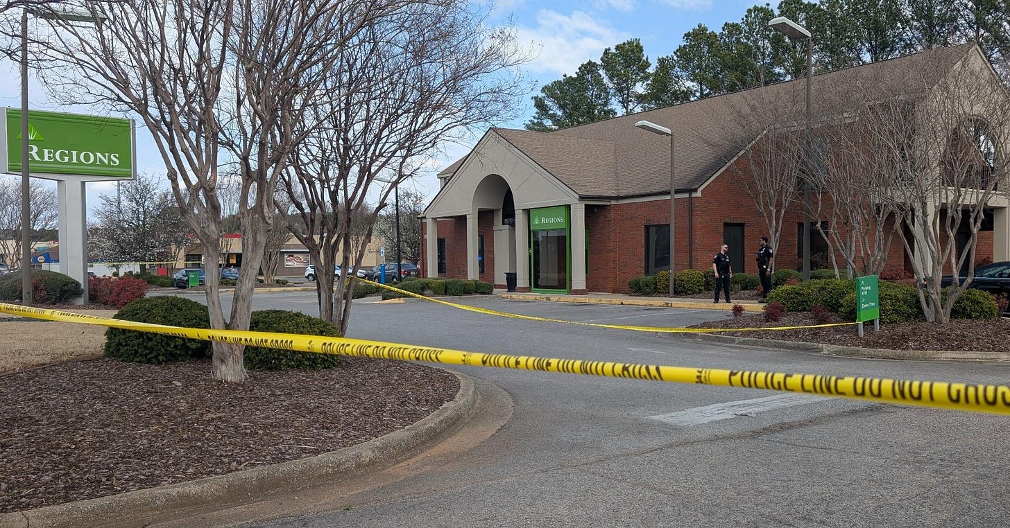 Madison Police investigating robbery at Regions Bank on Hughes Road on  Thursday