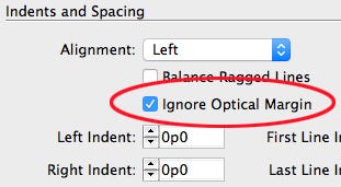How to ignore optical margin alignment.