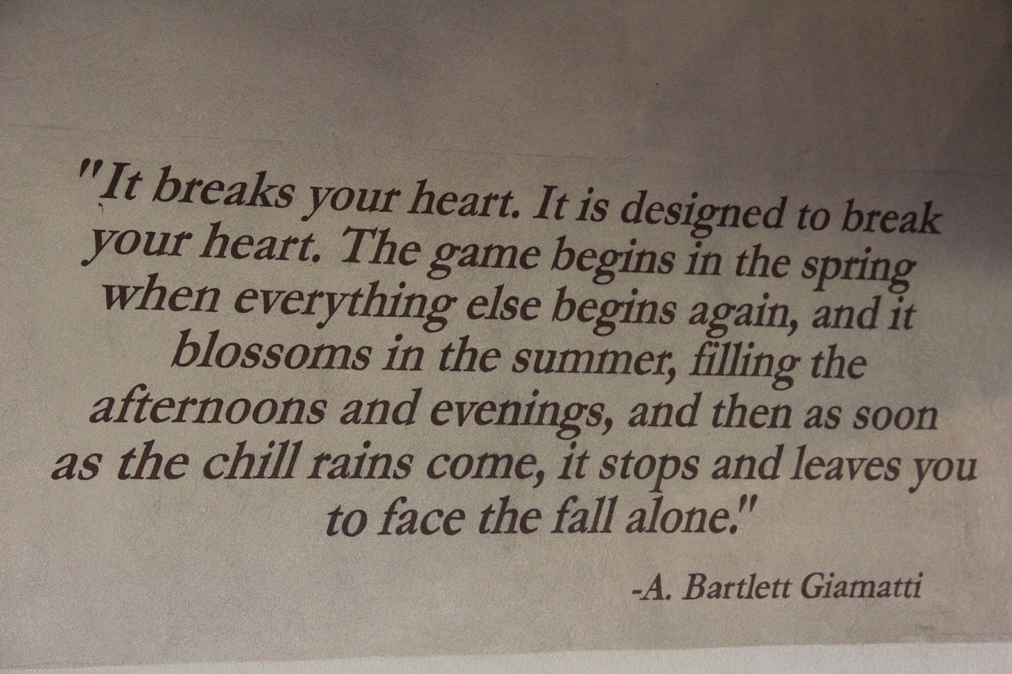 It's October and time to re-read the best essay about baseball. Ever. " Baseball is designed to break your heart." Thank you, A. Bartlett Giamatti  : r/baseball
