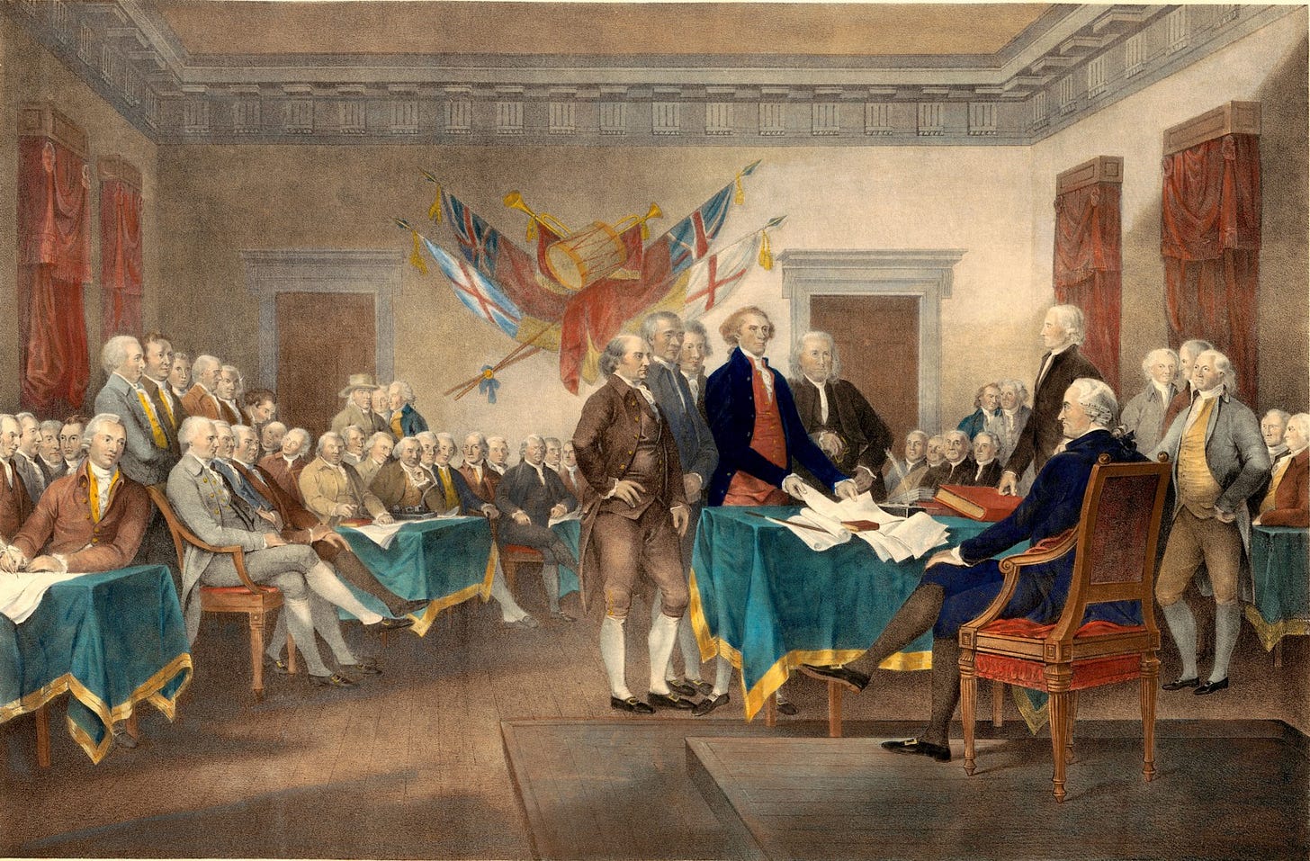 Image result from https://medium.com/@BonnieKGoodman/otd-in-history-august-2-1776-second-continental-congress-delegates-sign-the-declaration-of-44af0fe594fb