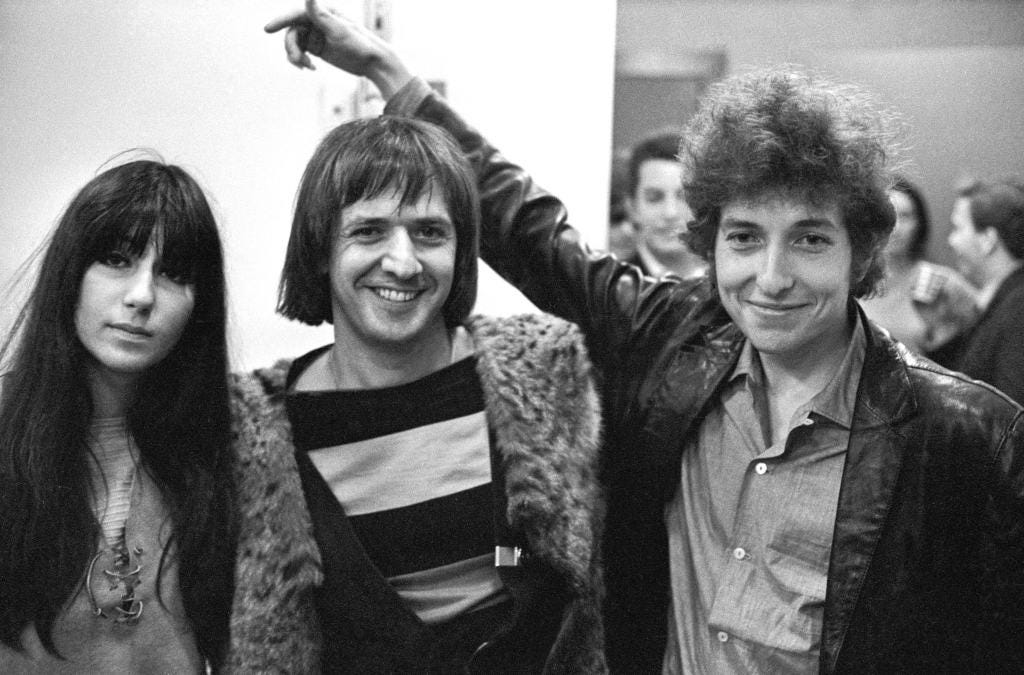 Bob Dylan, Sonny Bono and Cher, 1965