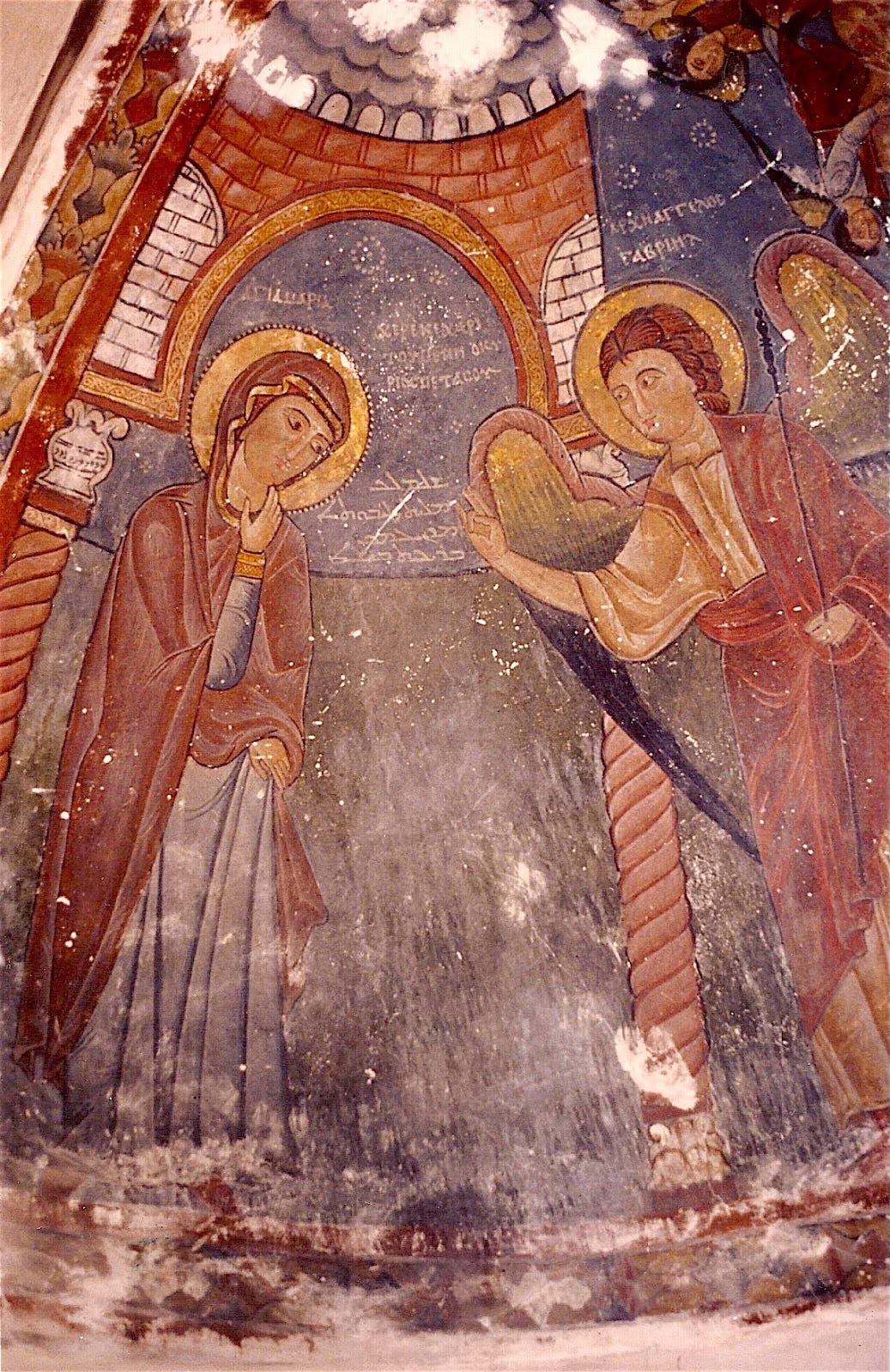 A Syriac fresco from a monastery in Egypt A Syriac fresco from a monastery in Egypt