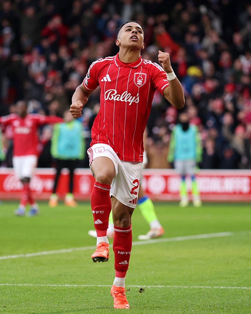 Omari Hutchinson scored his first goal for Nottingham Forest today, against Manchester City. 🌟 Omari Hutchinson scored his first goal for Nottingham Forest today, against Manchester City. 🌟