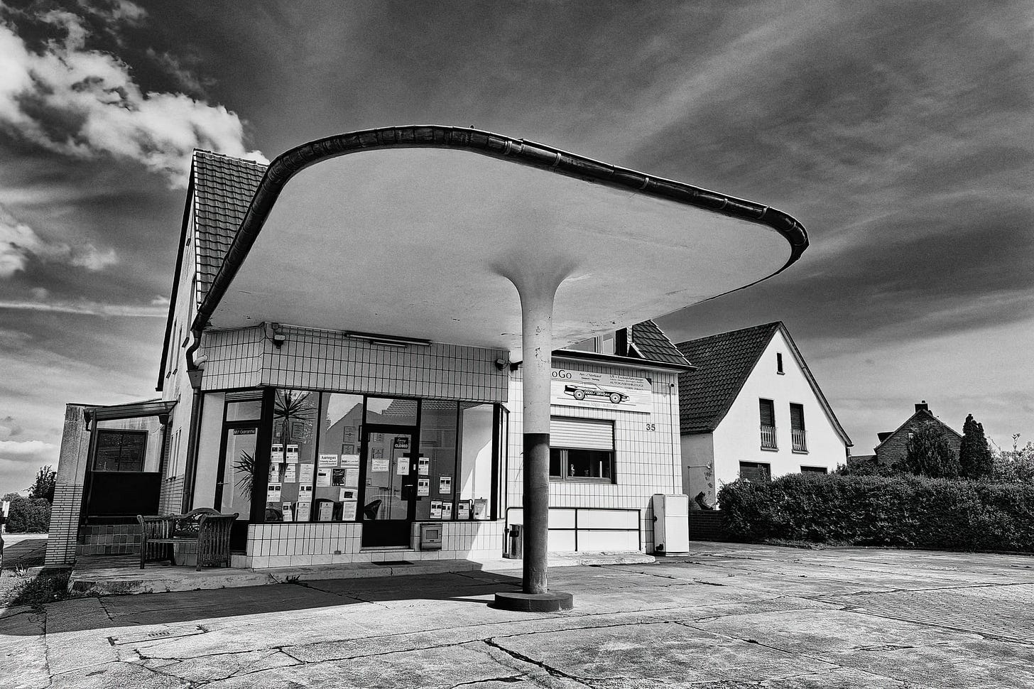 old gas station in germany