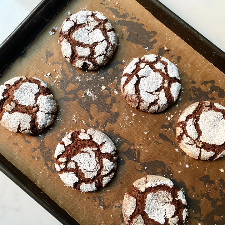 Chocolate Crinkle Cookies - by Sophie Bamford