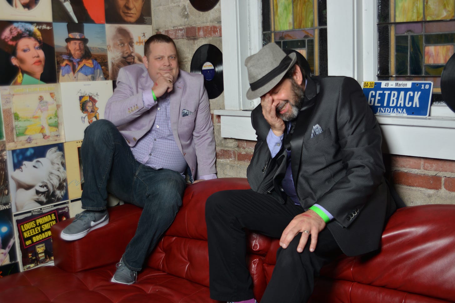 Scott Tolin and MP Cavalier (l-r) in the Grove Haus Green Room.
