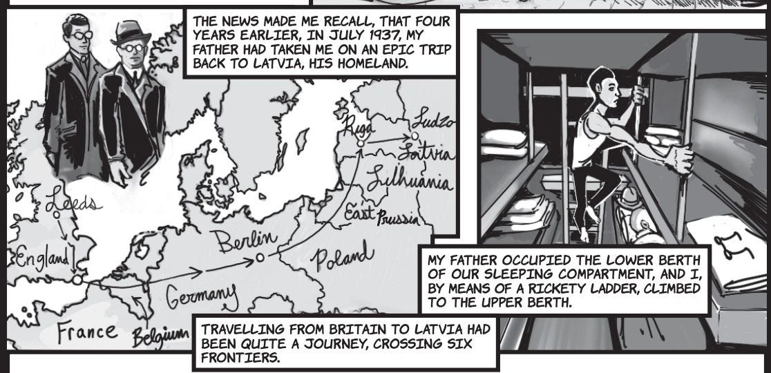 From The English GI. In the summer of 1937, Bernard and Hymie Sandler travelled through six countries before arriving in Ludza.