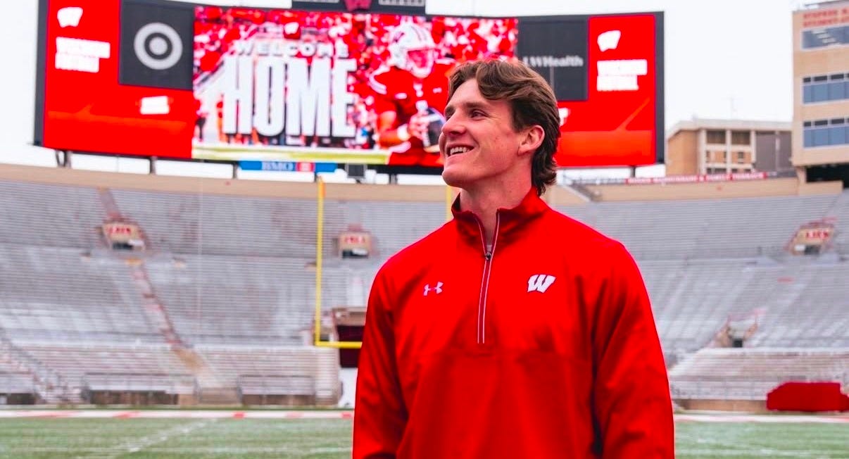 Wisconsin Badgers quarterback Colton Joseph on the field at Camp Randall Stadium. Wisconsin Badgers quarterback Colton Joseph on the field at Camp Randall Stadium.