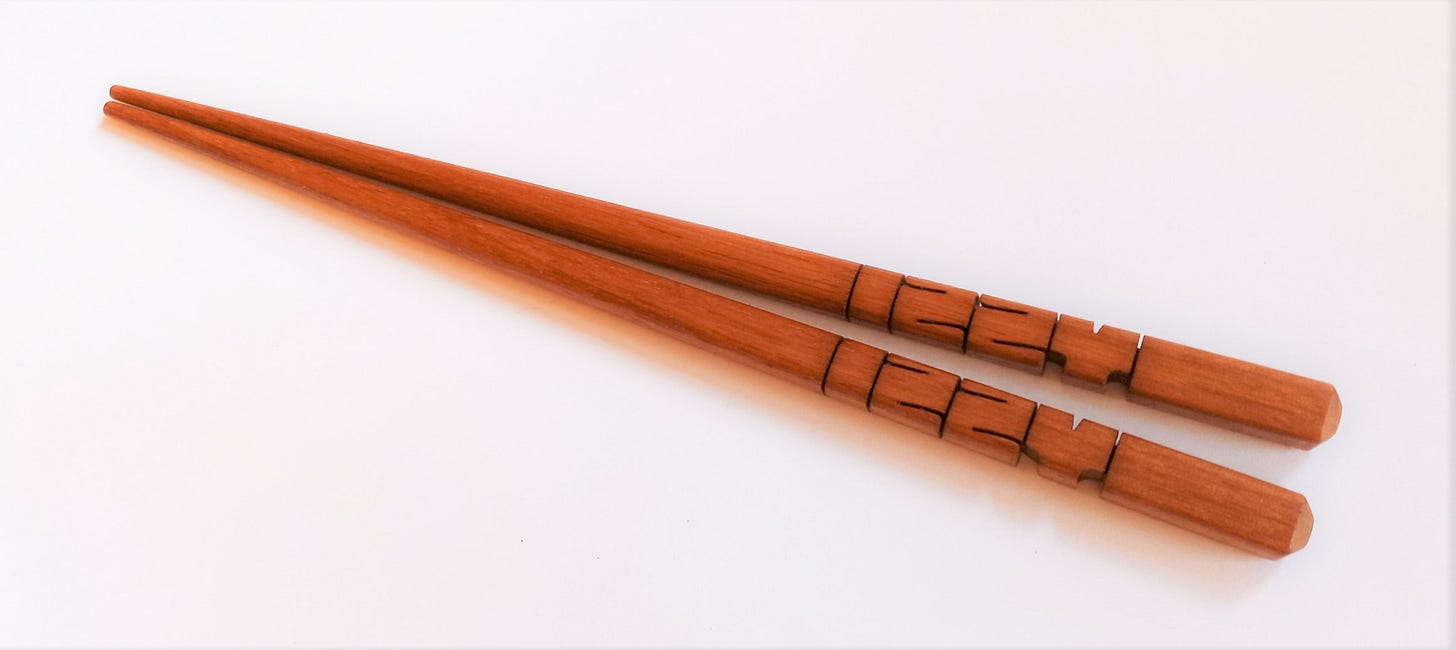 Spoiler Picture of finished IZZY chopsticks. Spoiler Picture of finished IZZY chopsticks.
