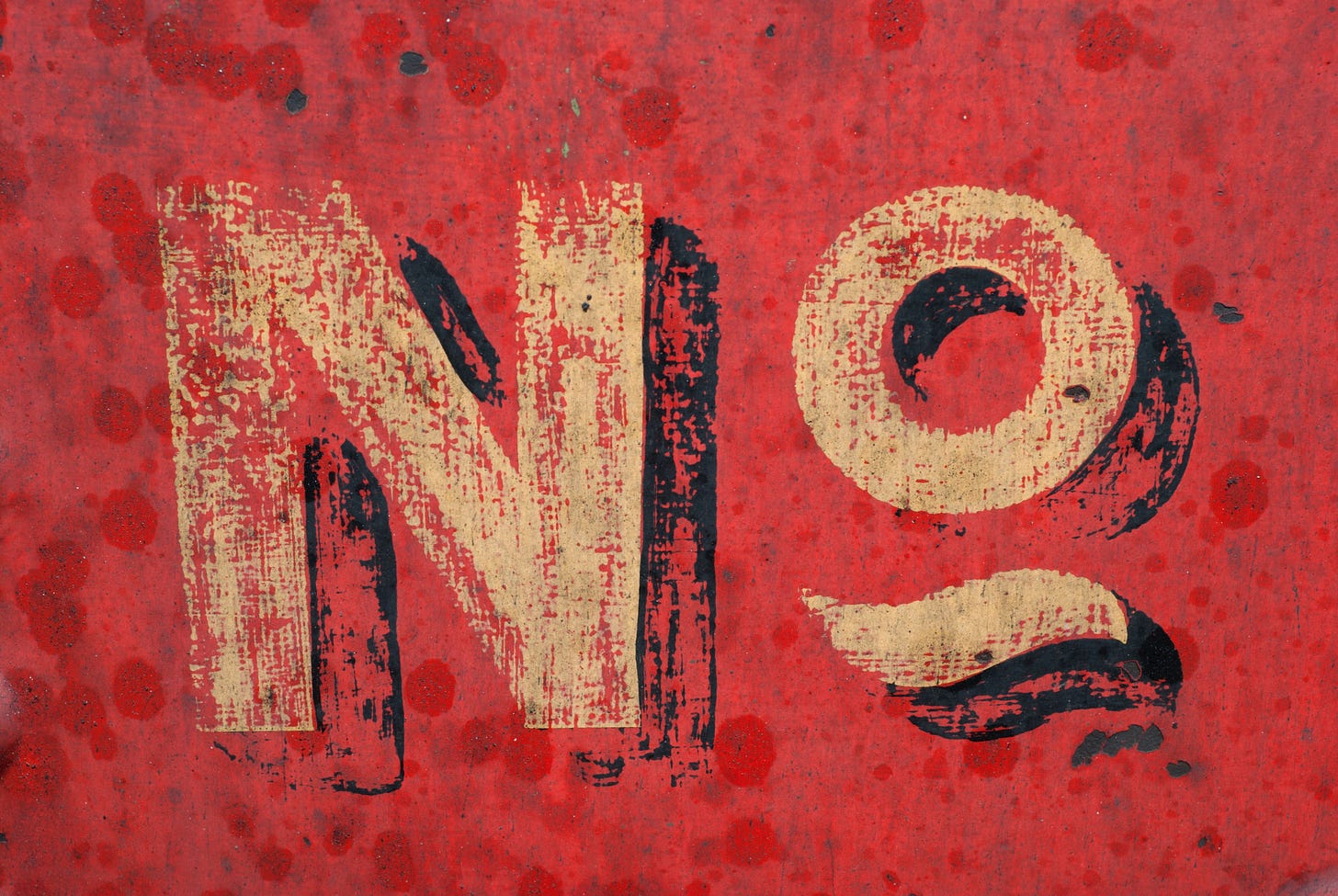 No painted onto red background 