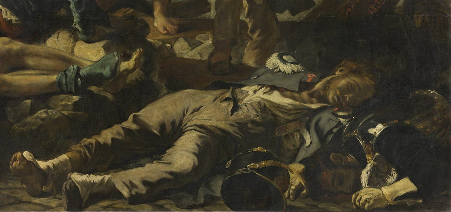 Detail Liberty guiding the people by Delacroix