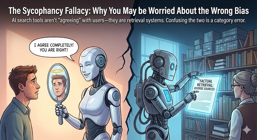 The Sycophancy Fallacy: Why You May be Worried About the Wrong Bias with Search