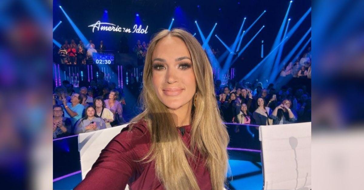 image of Carrie Underwood sparked buzz after posting a glam selfie from the 'American Idol' judges’ table. image of Carrie Underwood sparked buzz after posting a glam selfie from the 'American Idol' judges’ table.