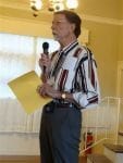 Lawrence Zynda, President of the Pacific Beach Democratic Club announces details of their upcoming meeting, March 2 at 11am