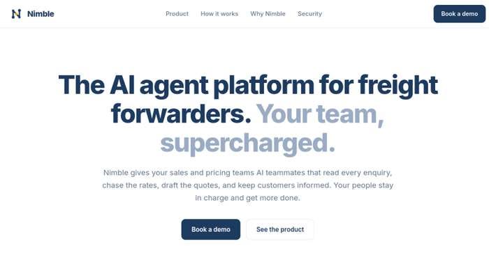 Nimble homepage screenshot