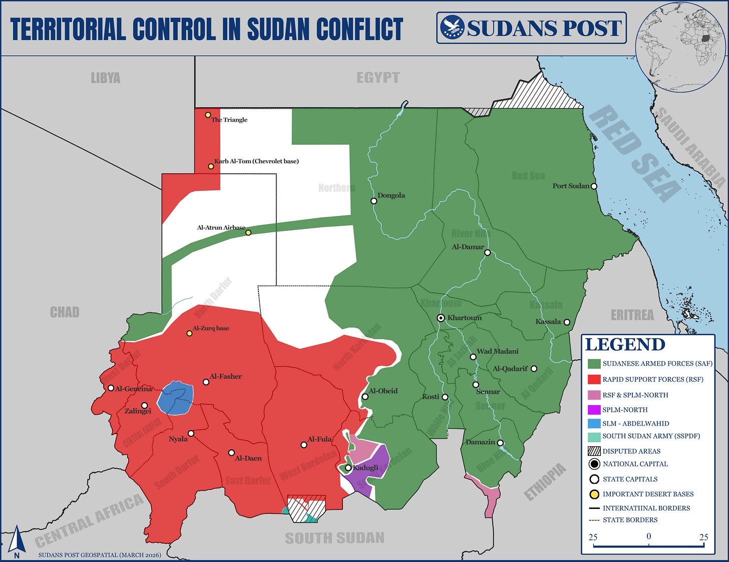 NEW MAP | Overview of territorial control in Sudan conflict ...