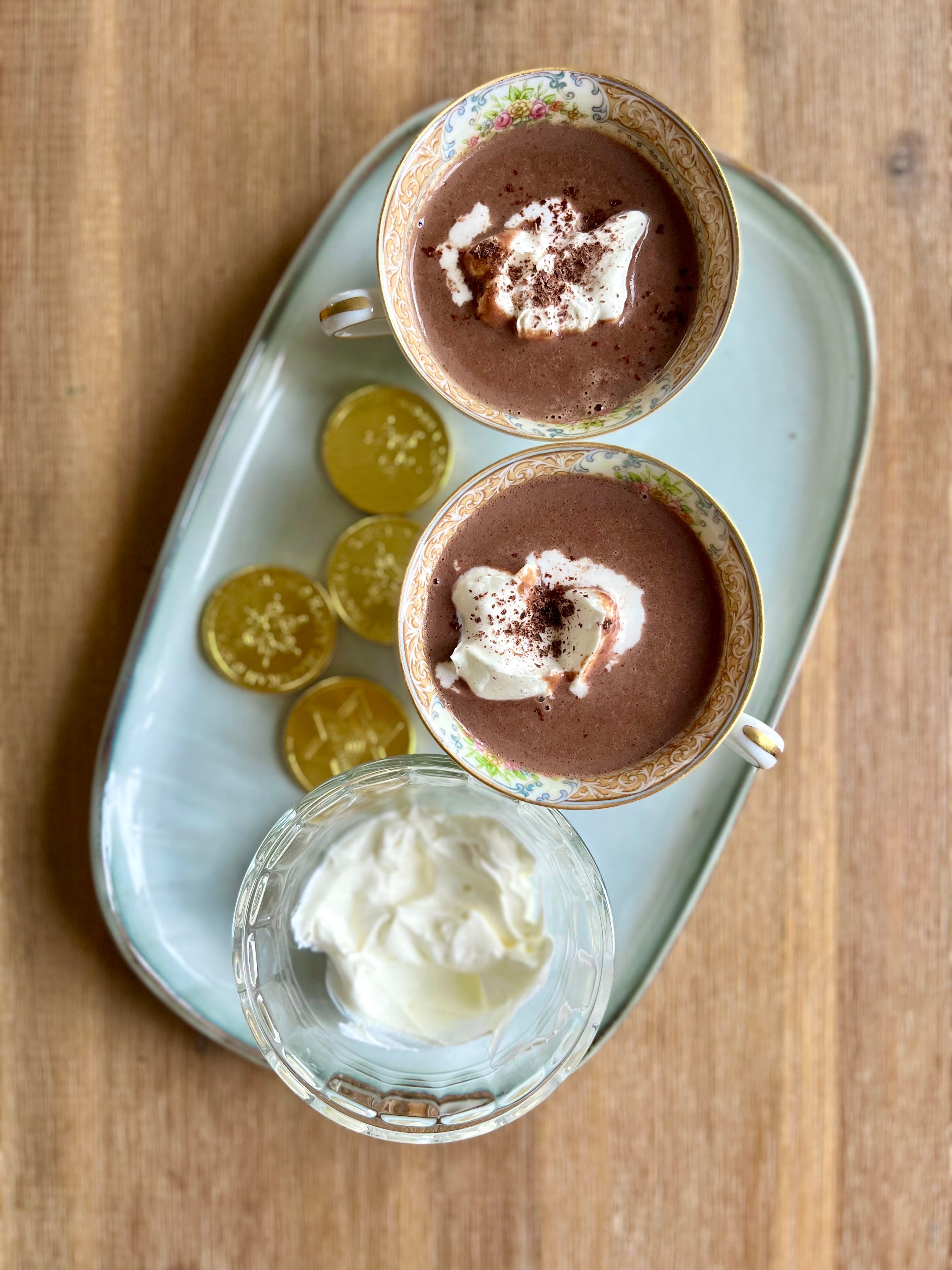 Spiced Gelt Hot Chocolate - by Leah Koenig