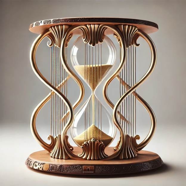 A gold hourglass with strings

AI-generated content may be incorrect.