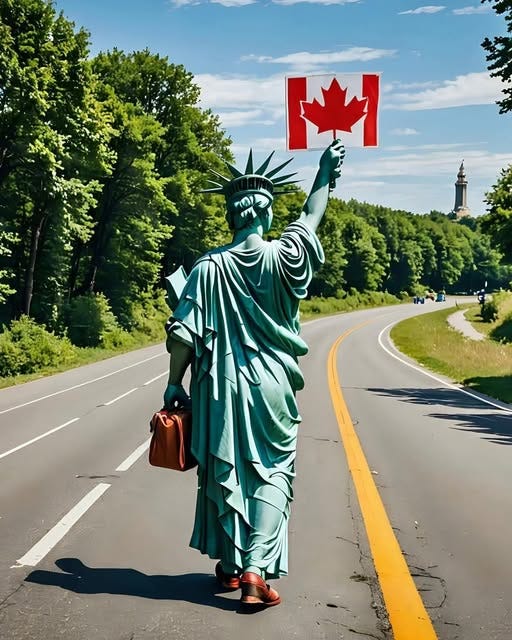 May be an image of road, the Statue of Liberty and text