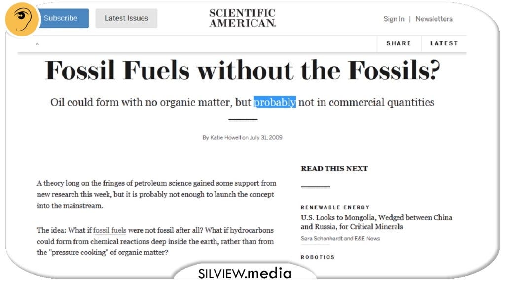 Oil is not “fossil” – The short course Oil is not “fossil” – The short course