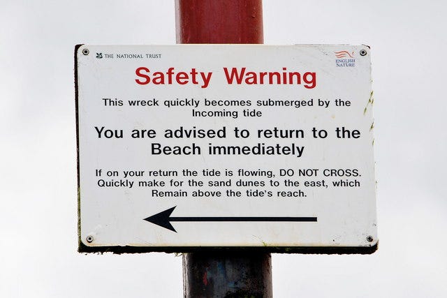 SS Vina - Safety warning sign