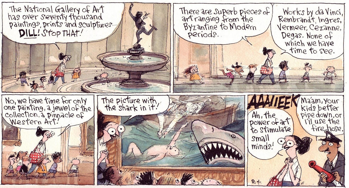 Cul de Sac featuring “The Picture with the Shark in It” by Richard Thompson Cul de Sac featuring “The Picture with the Shark in It” by Richard Thompson