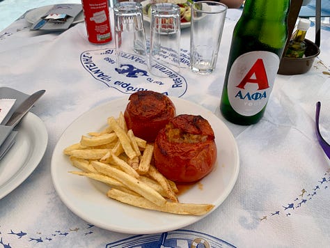 Eating and shopping in Skala on Patmos