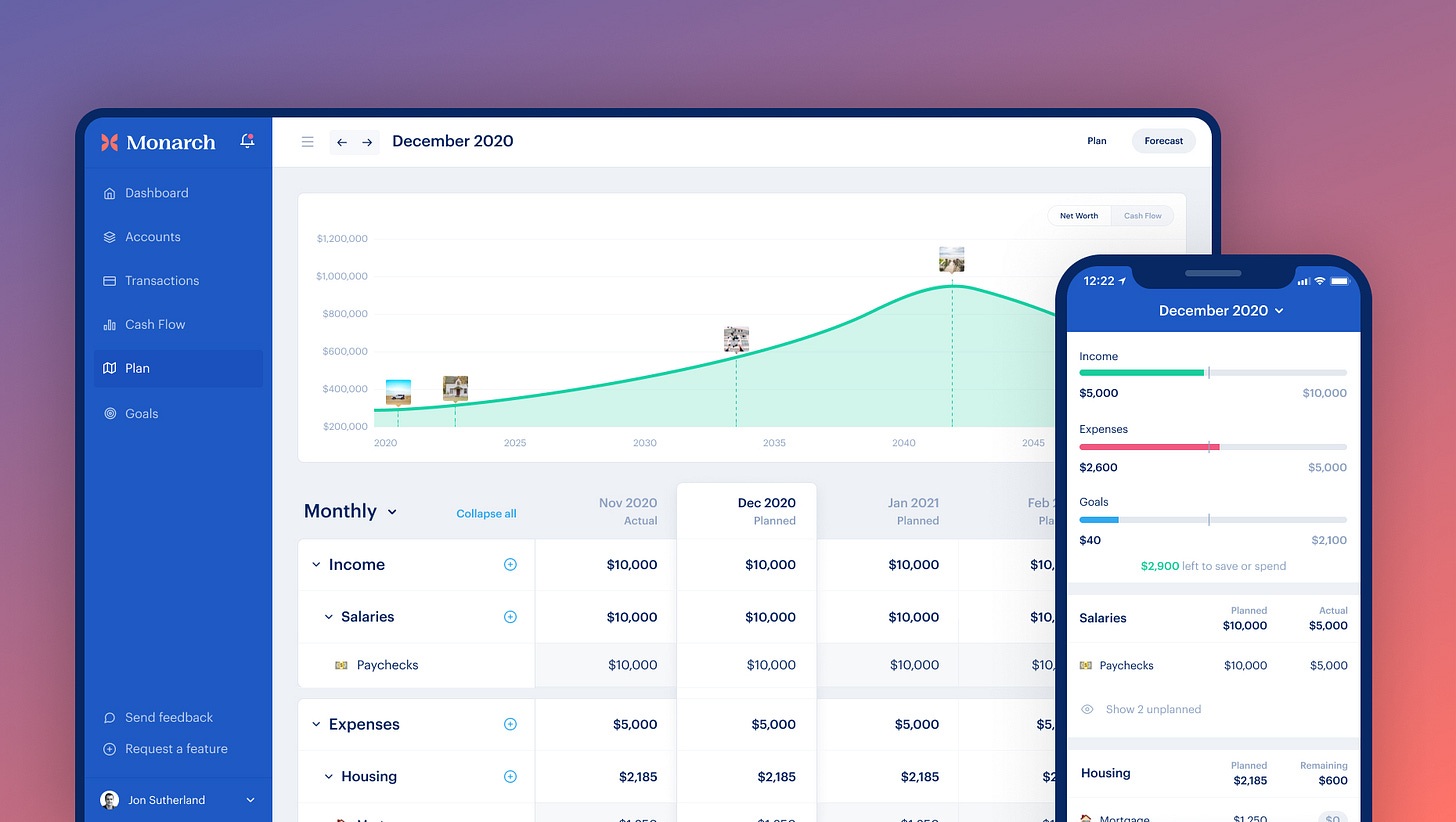 Now available on web and iOS | Monarch Money