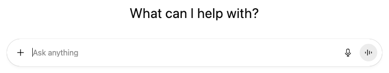 Screenshot of ChatGPT's Ask Anything box