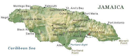 jamaica map