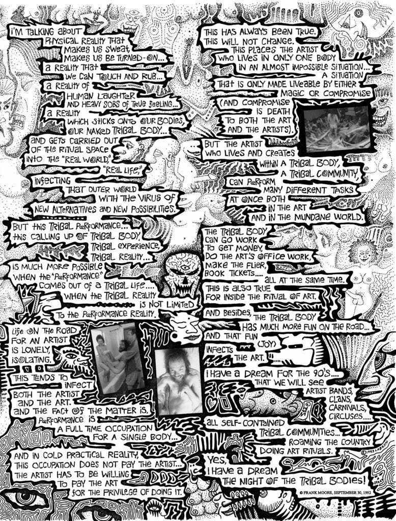 Tribal Performance poem by Frank Moore artwork by LaBash